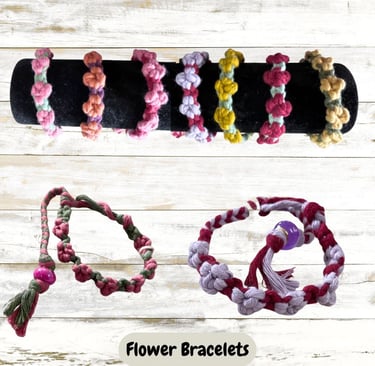 flower bracelets handmade macrame