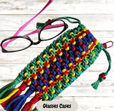 reading glasses case handmade macrame