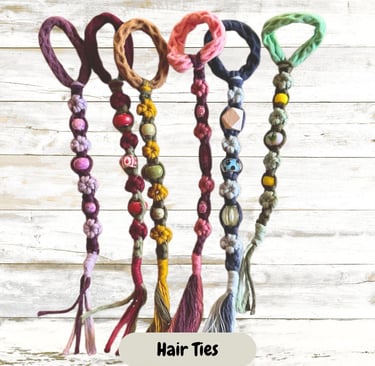 hair ties handmade macrame