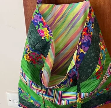 brightly coloured tote bags
