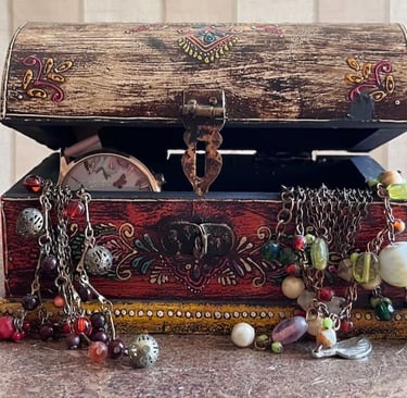 treasure box for trinkets hand painted