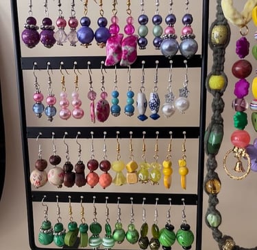 vintage bead earrings rescued and repurposed