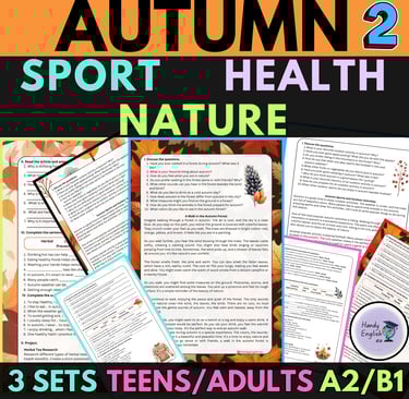 Autumn Reading Comprehension for English Lessons Digital and Printable