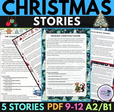 Christmas End-of-the-year ELL ESL Reading comprehension Christmas Stories