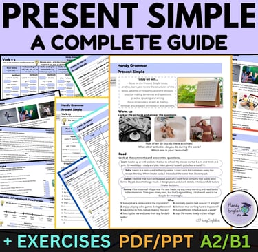 Back To School Grammar PRESENT SIMPLE: exercises, writing, speaking ESL ELA