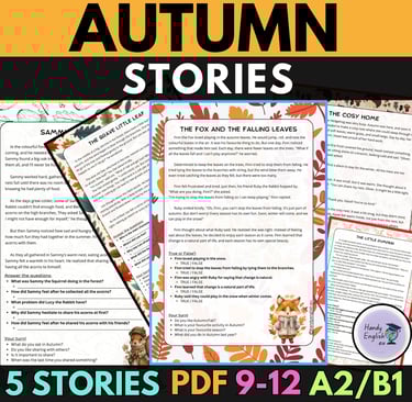 Autumn End-of-the-year ELL ESL Reading comprehension Autumn Stories