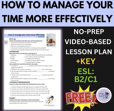 FREE ESL Lesson Plan – B2/C1 | Time Management & Procrastination