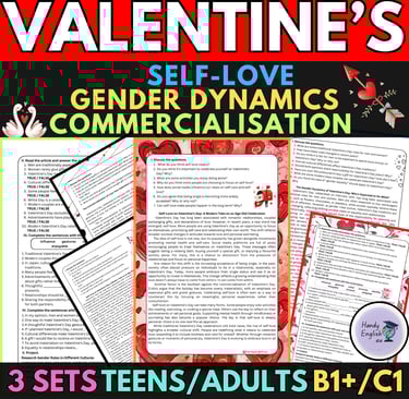 Valentine's Day ESL EFL Reading Passages Vocabulary and Speaking
