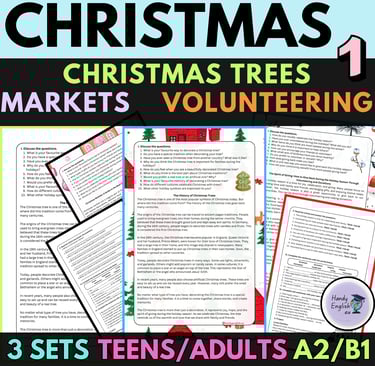 Christmas Passages Reading comprehension, Vocabulary andSpeaking ELA ESL