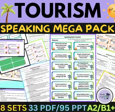 Back-to-School, Summer, Travelling Speaking Cards ELL ESL EFL ELA