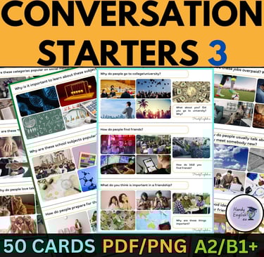 ESL EFL Warm-up activity Conversation Starters Speaking and Vocabulary