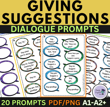 Beginner Dialogue Prompts Newcomers A1-A2+ Making Suggestions and Plans