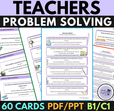 ESL ELA Back to School Teacher Problem-Solving Communicative Activity Speaking
