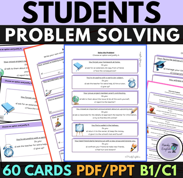 ESL ELA Back to School Problem Solving Communicative Activity Speaking