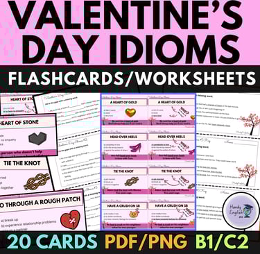 Valentine's Day Idioms: Vocabulary & Flashcard
