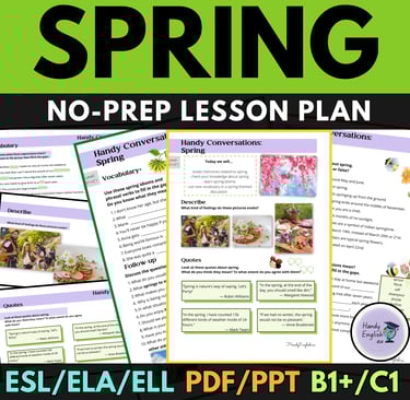 spring lesson plan for upper intermediate ESl lessons