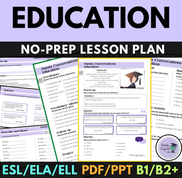 no-prep lesson plan for english lessons education and back to school