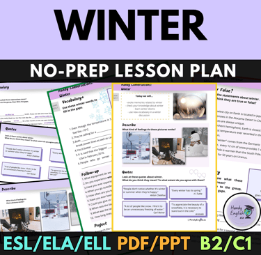 Winter no-prep lesson plan for English lessons