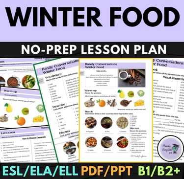 WINTER FOOD English Lesson Plan PDF PPT