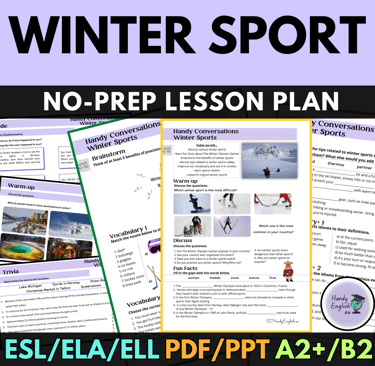WINTER SPORTS English Lesson Plan PDF PPT