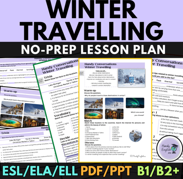 WINTER TRAVELLING English Lesson Plan