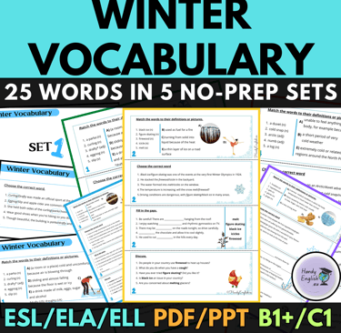 Winter Vocabulary English Lesson Activities