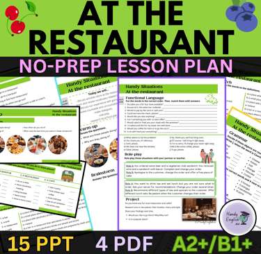 at the restaurant no-prep lesson plan