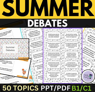 ESL ELL Summer Debates Role-Plays and Speaking Activities for teens and adults