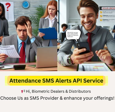 SMS alerts for Biometric Attendance Machine