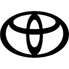 a toyota logo on a green background
