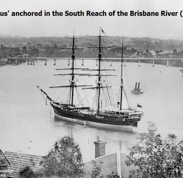 Ship SS Indus in the Brisbane river, year 1876
