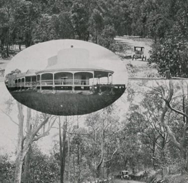 Old picture of Whites Hill reserve tracks and tea house