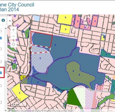 map, Whites Hill reserve koala habitat area map