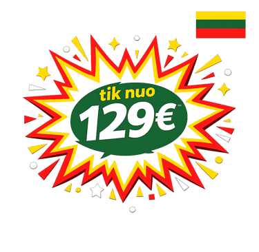 kaina tik nuo 129 eurų grupei