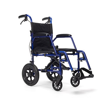 Silla de ruedas de transporte plegable con ruedas pequeñas