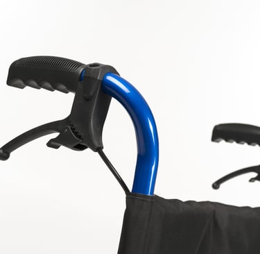 Manetas de freno en silla de ruedas plegable de transporte