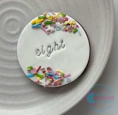 Eight sprinkles fondant cookie
