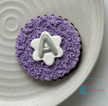 Initial fondant cookie