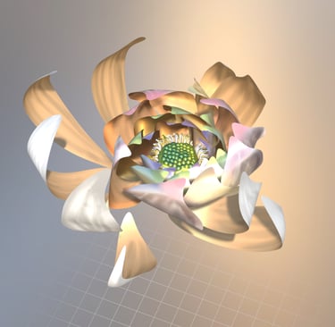 3D lotus Asset in interactive mental health metaverse as stress-reducing stimuli to relax and love.
