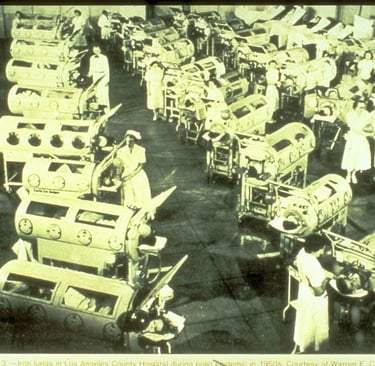 polio wards, iron lungs