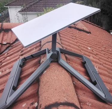 Roof-mounted Starlink internet installation in Portishead