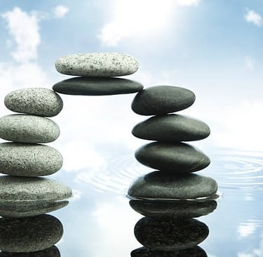 Balanced stone formation symbolizing the synergy and harmony in integrative medicine