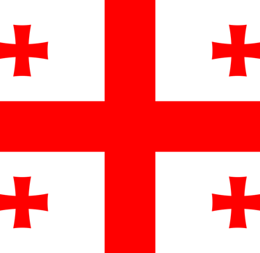 Georgia's national flag featuring red cross on white background, highlighting the country's appeal 