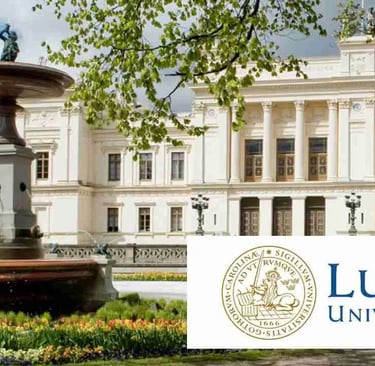 Lund University building with columns and a pediment, a symbol of academic excellence 