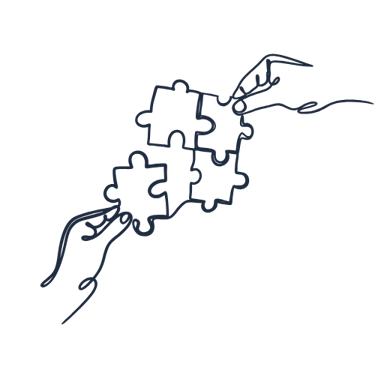 mains qui assemblent des morceaux de puzzle symbolisant le travail en psychothérapie