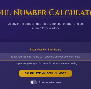 Soul Number Calculator
