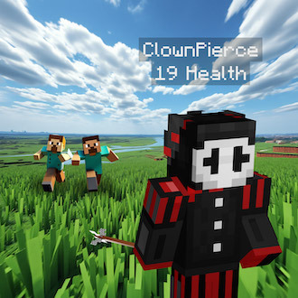 ClownPierce chased by two Minecraft players