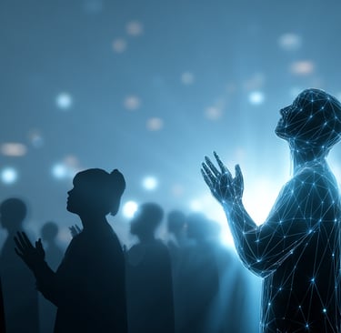 a person standing in front of a crowd of people