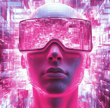 a woman in a futuristic looking headgear with a futuristic looking face