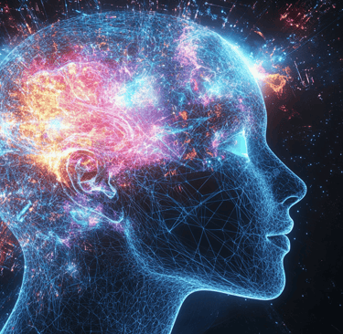 a person with a brain map of a brain